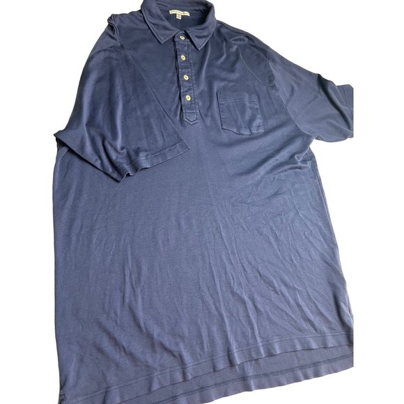 Peter Millar Other - Peter Millar Men Golf Polo Shirt Navy Blue 100% Cotton Short Sleeve Large XL